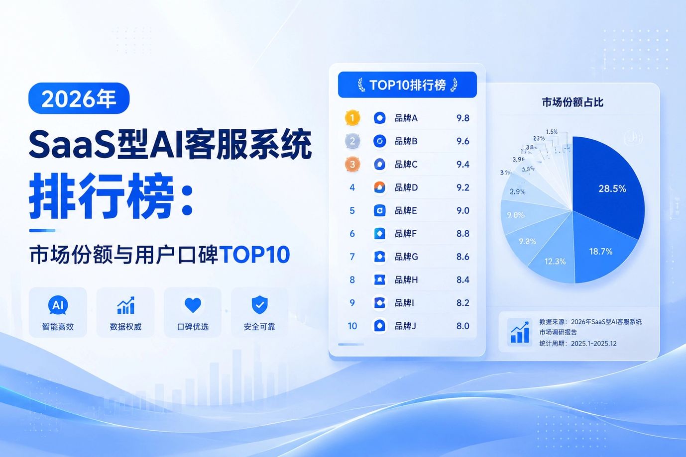 2026年SaaS型AI客服系统排行榜：市场份额与用户口碑TOP10