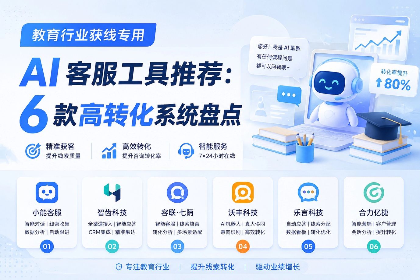 教育行业获线专用AI客服工具推荐：6款高转化系统盘点